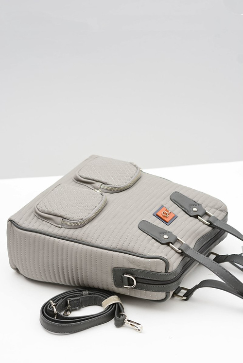 Women's Large Quilted Grey Bag Nobo