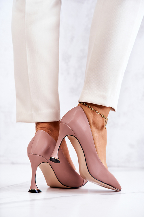 Fashionable Leather Stilettos Pink Tamira