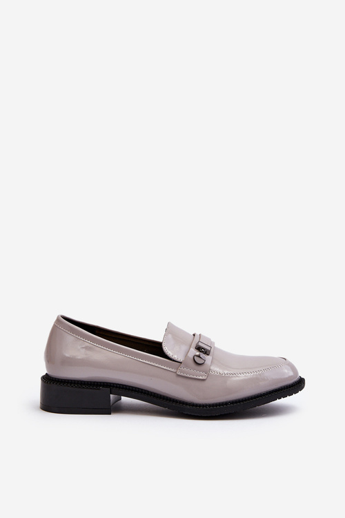 Women's Gray Patent Loafers Nerilaja