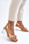 Fashionable Transparent Sandals With Ornaments Gold Carmelo 