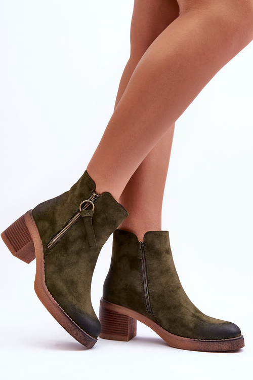 Women's Classic Suede Boots Green Limoso