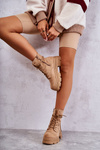 Suede Boots With Zipper Camel Marley