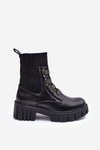 Elastic-Upper Lace-Up Boots Black Kasseis