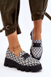 Loafers On A Massive Platform Laura Messi 2601 Black And White