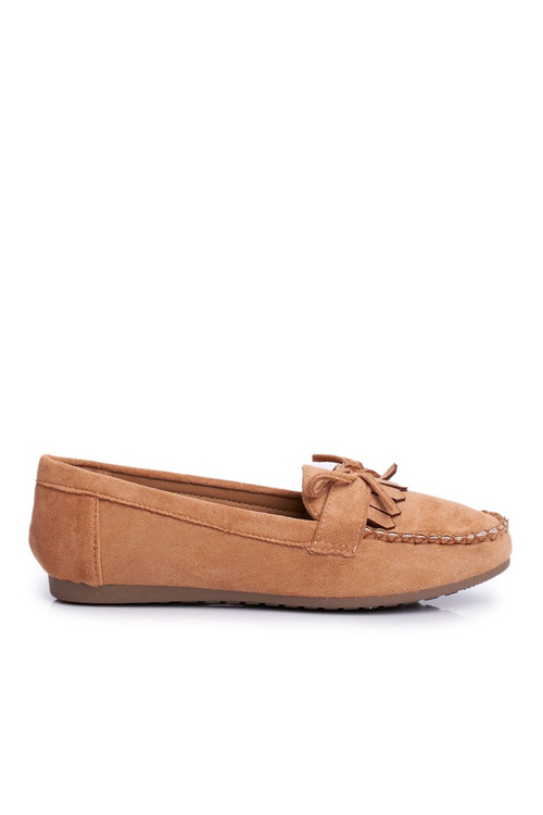 Women's Suede Moccasins Camel Velucci