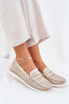 Women Moccasins Made Of Eco Leather Gold Bralithia