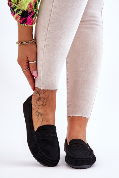 Women's Classic Suede Loafers Black Ivana