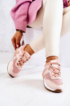 Buty Sportowe Platforma Wiązane Różowe Ginevra