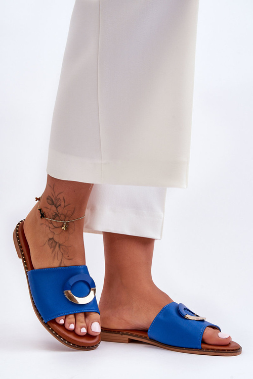 Women's Decorated Slippers Blue Sherry