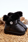 Lined Snow Boots with Fur Black Bessie