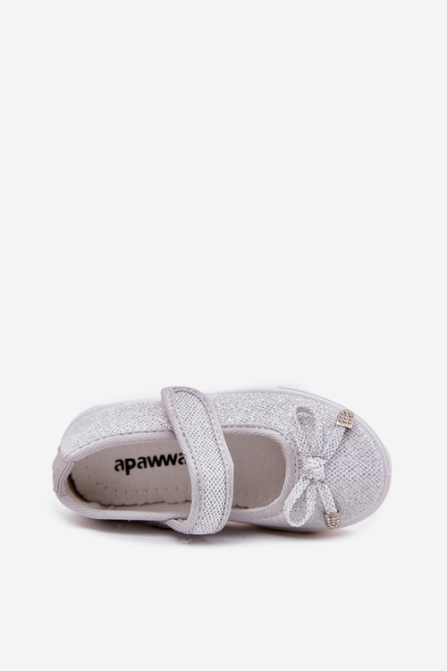 Children's Ballet Flats With Bow Silver Amirinas