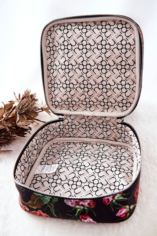 Duża Kosmetyczka Kwiaty NOBO L0020-CM05 Brązowa