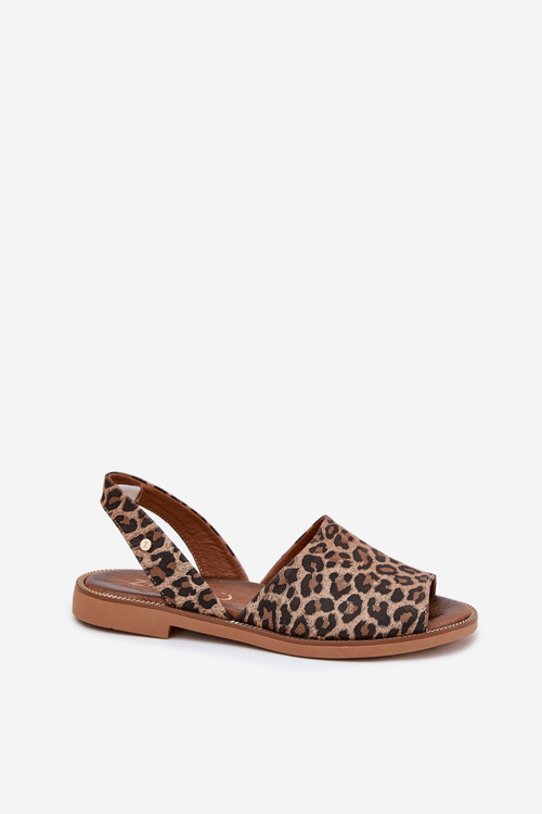 Zazoo 40327 Leather Slip-On Sandals Leopard