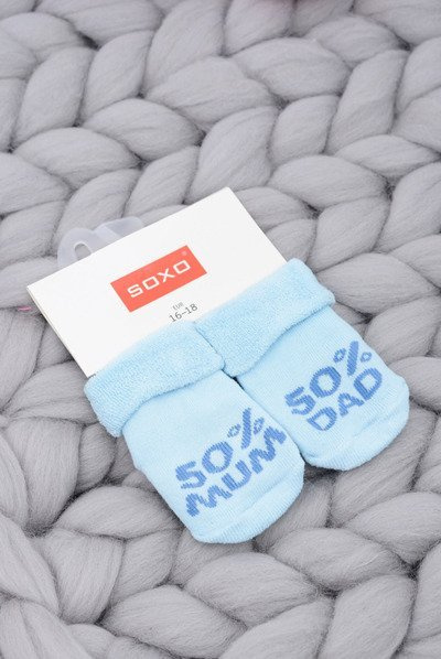 Soxo Infant Socks Blue 50% Mum Dad
