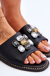 Women's Sandals With Stones S.Barski KV-2775-31 Black