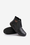 Men's Insulated Zippered Lace-Up Boots Black Hlimena