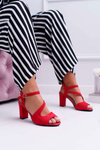 Women's Stiletto Sandals Sergio Leone SK868 Suede Red Mersi