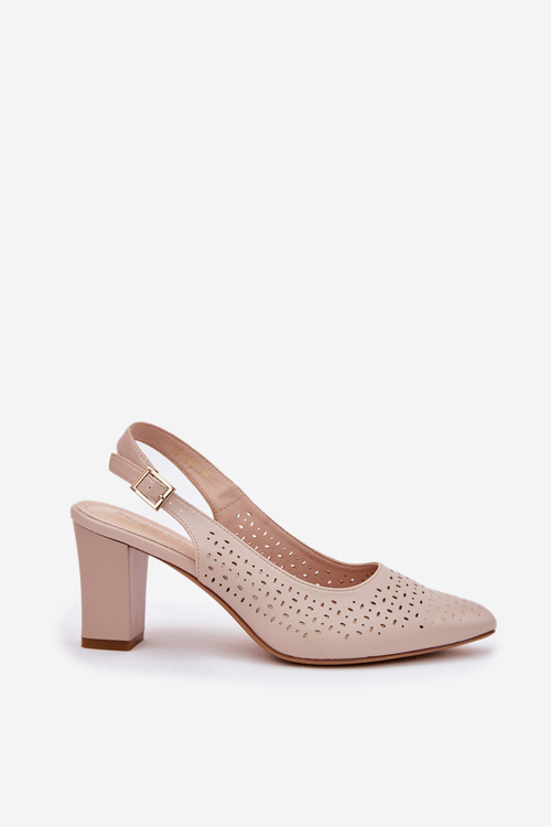Cutout Sandals With Pointed Toes On A Heel Beige Sergio Leone SK163