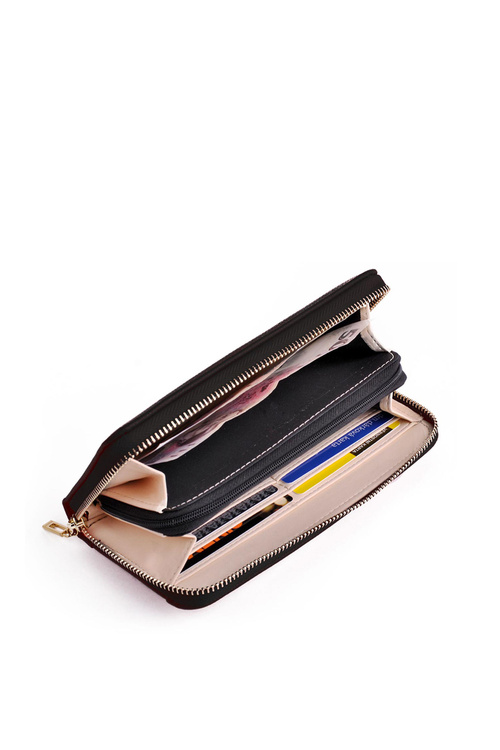 Large Women's Zip Wallet Black Hailey