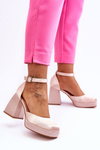 Fashionable Pumps On Massive Heels Beige Sandia