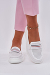 Ladies Leather Moccasins White Dovema