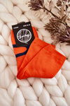 Women's Cotton Socks Navy Pattern Orange