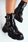 Women's Boots Lacquered Black Kassandra