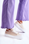 Women's Sneakers On The Platform Beige Comes