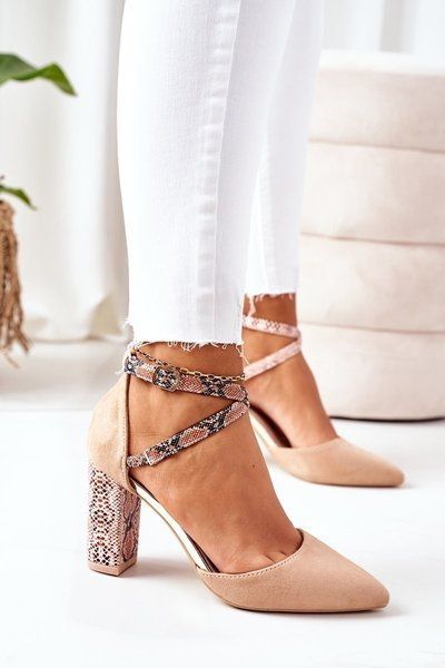 Pumps On High Heel S.Barski Snake Print  Beige