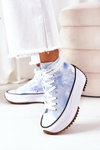 Sneakers On A Platform Blue With A Tie-Dye Effect Electric Love