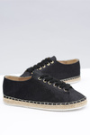 Lu Boo | Black Brocade Fairy Linen Espadrilles
