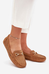 Ladies Moccasins With Cutouts And Decoration Camel Kaydance