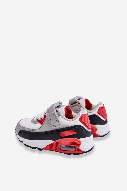 Children's Leather Platform Sports Shoes White-red Lori