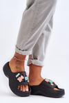 Women's Soft Foam Slippers With Ornaments Black Lorie