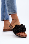 Women's Black Flower Slippers Lulania