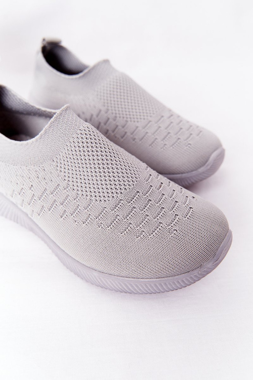Dziecięce Sportowe Buty Slip-On Szare School Trip
