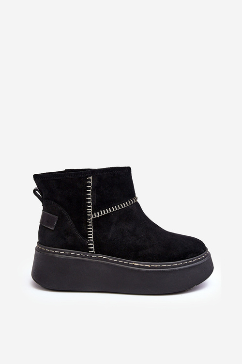 Women's Suede Snow Boots Maciejka 06257-01 Black