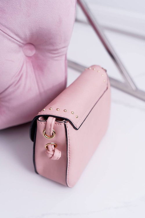 Women's Handbag Small Chest Golden Rivets Pink