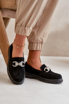 Women's Eco Suede Moccasins With Decoration Black Wistera