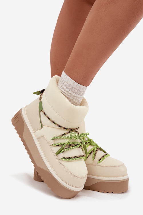 Damskie Śniegowce Na Platformie Jasnobeżowe D.Franklin DFSH371015