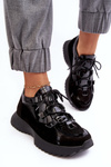 Buty Sportowe Lakierowane Damskie Skóra Czarne M01/2 Zazoo
