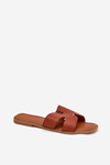 Women's Flat Sandals With Cutouts Camel Salyra
