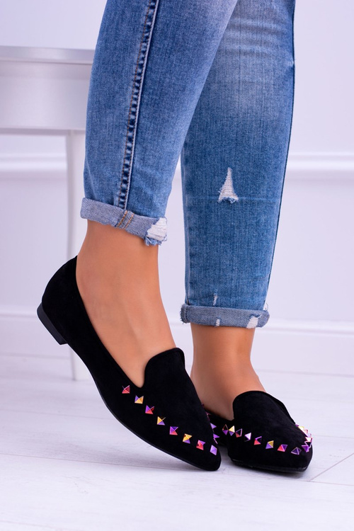 Lu Boo Black Iridescent Lords Jets Suede Spike