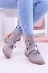 Lu Boo Grey Suede Boots With Cutouts Rock Girl
