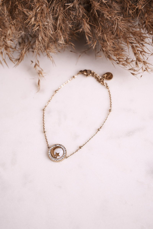 Bracelet with Moon and Star Gold Universe
