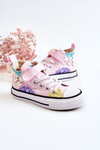 High-top Children's Fabric Sneakers Print Pink Dorry