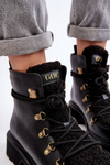 Leather Trapper Boots Women GOE MM2N4082 Black