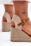 Suede Platform Sandals Brown Selfoss
