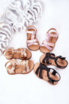 Children's Sandals With Glitter Black Batilda