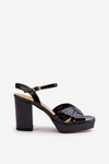 Black Women's Patent Sandals with Stiletto Heel D&A MR38-668